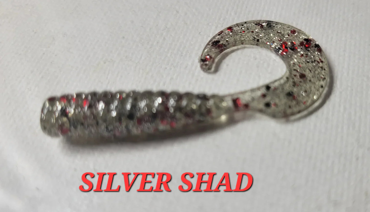 Curly Grub - Silver Shad